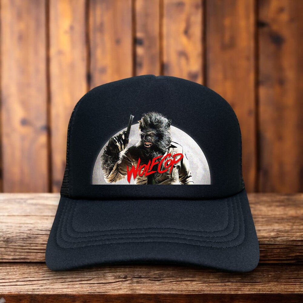 Wolf Cop Mens Trucker Hat Black Snapback Cult Horror Comedy Movie Baseball Cap